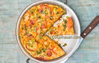 Nấu ăn món ngon mỗi ngày với Thịt hun khói hoặc salami, Cach lam truong ran khoai tay ngon, cach nau an ngon, day nau an gia dinh, so tay nau an, mon ngon