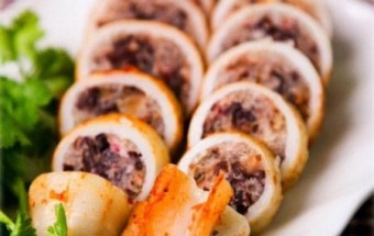 Món ăn lạ, mực nhồi thịt chiên vàng