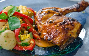 Nấu ăn món ngon mỗi ngày với Lá thơm oregano, Đùi gà nướng cay