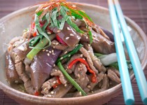Cà tím xào thịt bò