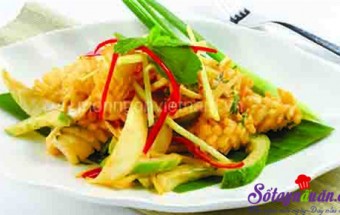 Nấu ăn món ngon mỗi ngày với Sốt mayonaise, Gỏi mực chiên giòn