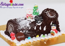 Cách làm bánh Sôcôla khúc cây, món quà Noel