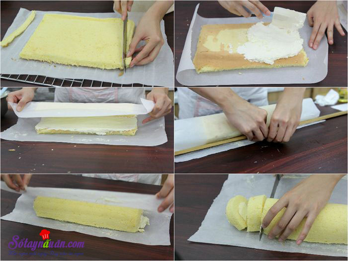Hướng dẫn làm bánh bông lan cuộn siêu giản đơn 6