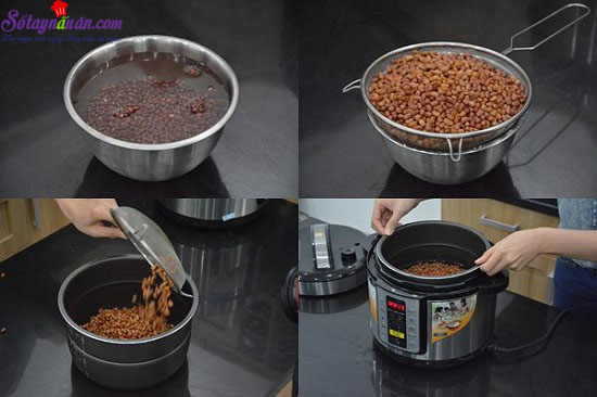 cách nấu chè đậu đỏ nước cốt dừa 2