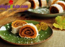 Học làm bánh bí ngô cuộn đậu đỏ thơm ngon lạ miệng