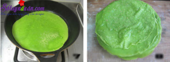 cách làm bánh crepe sầu riêng 3