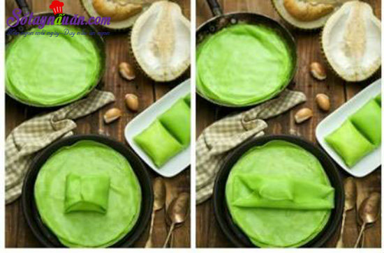 cách làm bánh crepe sầu riêng 4