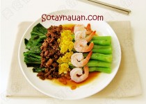 Lạ mà ngon với rau cải trộn tôm trứng muối