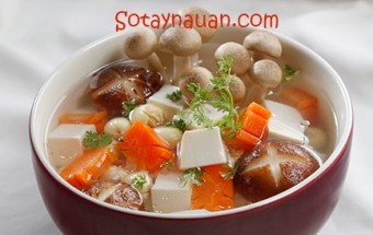 Nấu ăn món ngon mỗi ngày với Đậu phụ non, Nau canh ngon, canh nam hat sen chay ngon, Huong dan nau an, So Tay Nau An,