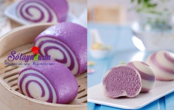 Món ăn chay, Cách làm bánh bao chay khoai lang tím