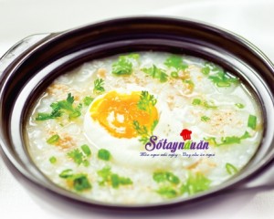 Cách nấu cháo, Cháo thịt băm trứng, chao thit bam trung