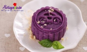 Khai vị tráng miệng, cách làm bánh trung thu khoai lang tím