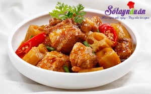 Món ngon cuối tuần, cách nấu sườn kho củ sen