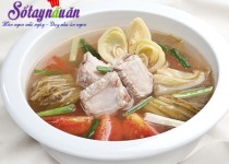 Cách nấu canh sườn nấu dưa chua