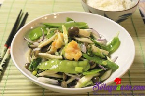Món xào, Đậu Hà Lan xào tôm nấm