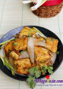 Món xào, Đậu phụ xào hành gừng đơn giản