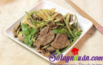Nấu ăn món ngon mỗi ngày với Rau húng lìu, Thịt bò trộn hành tây dưa chuột