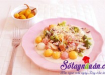 Trổ tài làm bánh gạo sốt kem nấm