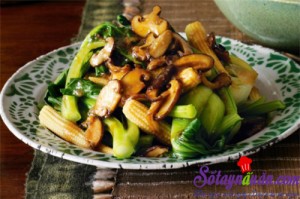 Món ăn Việt Nam, Cải thìa xào nấm