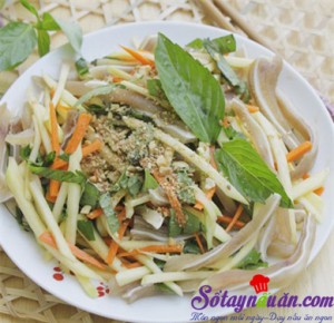 Món ăn Việt Nam, cách làm nộm tai heo xoài xanh