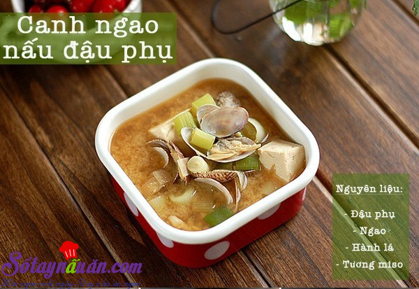 Nấu ăn món ngon mỗi ngày với Ngao, Canh ngao nấu chua với đậu phụ