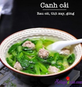 Món ngon cuối tuần, Cách nấu canh rau cải thịt băm thanh mát cho mùa hè