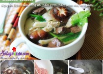 Canh thịt nấu nấm tươi