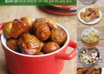 Gà kho trứng cút đậm đà