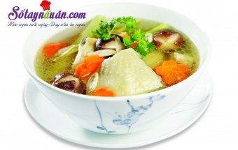 ớt, canh gà hầm nấm
