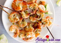 Tôm xiên nướng chanh lạ miệng