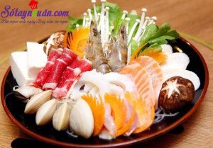Món ngon cuối tuần, nguyên liệu lẩu nấm hải sản