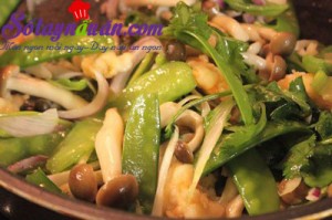 Món nhậu, Đậu hà lan xào tôm nấm