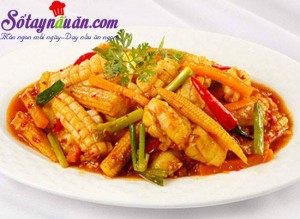 Món nhậu, ngô bao tử xào mực chay