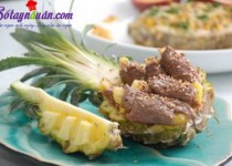 Bò chiên trái thơm ngon lạ miệng