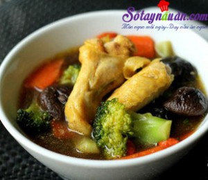 Món ăn Việt Nam, canh gà nấu nấm