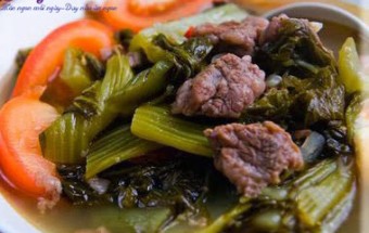 Nấu ăn món ngon mỗi ngày với Cải chua, thịt bò xào cải chua