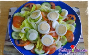 Khai vị tráng miệng, xà lách trộn dầu giấm