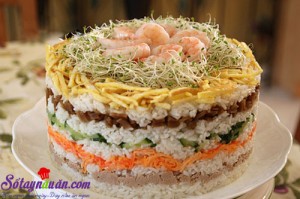 Món ngon mỗi ngày, Cách làm tháp cơm sushi 8 tầng lại ngon dễ làm kết quả