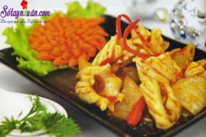 Món nhậu, Hướng dẫn nấu món mực xào tương cay hấp dẫn từng miếng