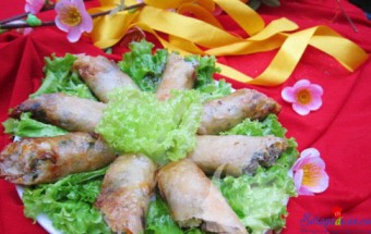 Nấu ăn món ngon mỗi ngày với Rau mùi, Cách làm nem rán ngon bước 10
