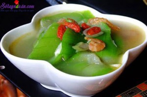 Món ngon cuối tuần, canh mướp nấu tôm khô
