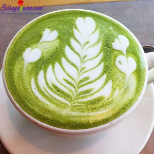 Đồ ăn vặt, matcha latte 1