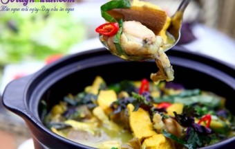 Nấu ăn món ngon mỗi ngày với Thịt ếch, Cách nấu món ếch om chuối đậu thơm ngon bổ dưỡng