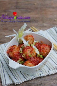 Món ngon cuối tuần, Hướng dẫn làm thịt viên bọc trứng cút sốt cà chua ngon