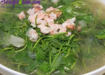 Hướng dẫn làm canh tôm tươi nấu rau má thơm ngon