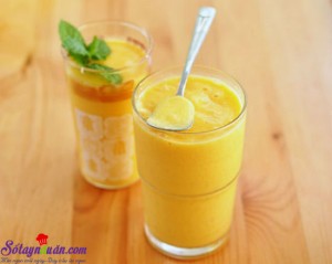 Món ngon cuối tuần, cách làm sinh tố xoài với sữa tươi 12
