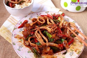 Món nhậu, cách chế biến mực xào chua cay 6