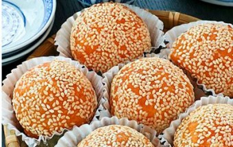 Nấu ăn món ngon mỗi ngày với Bột nở, Cách làm bánh khoai lang nhân đậu đỏ siêu ngon,dễ làm kết quả