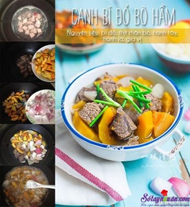 Cách nấu canh, Hướng dẫn cách làm canh bí đỏ hầm xương ngon ngọt thanh mát