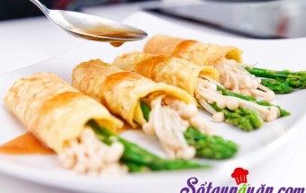 Nấu ăn món ngon mỗi ngày với Bột năng, Học làm trứng cuộn nấm, măng tây ngon ngất ngây